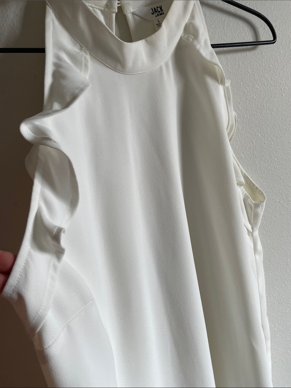 Jack by BB Dakota White Ruffled Halter Dress